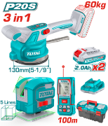 Imagine TOTAL - KIT COMBO 20V - VIBRATOR CU VENTUZA PENTRU PLACI CERAMICE, LASER MASURARE DISTANTA, NIVELA L
