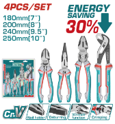 Imagine TOTAL - SET 4 CLESTI - CLESTE TAIETOR 7'', CLESTE CU VARF ASCUTIT 8'', PATENT UNIVERSAL 9.5'', CLEST