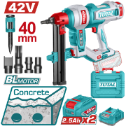 Imagine TOTAL - PISTOL CUIE PENTRU BETON - 42V (INCLUDE 2 ACUMULATORI, 1 INCARCATOR)