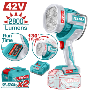 Imagine TOTAL - LAMPA DE LUCRU - 2800 LUMENI - 42V (INCLUDE 2 ACUMULATORI, 1 INCARCATOR)