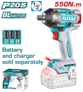 Imagine TOTAL - MASINA DE INSURUBAT CU IMPACT - 20V - MOTOR FARA PERII (NU INCLUDE ACUMULATOR) 1/2''