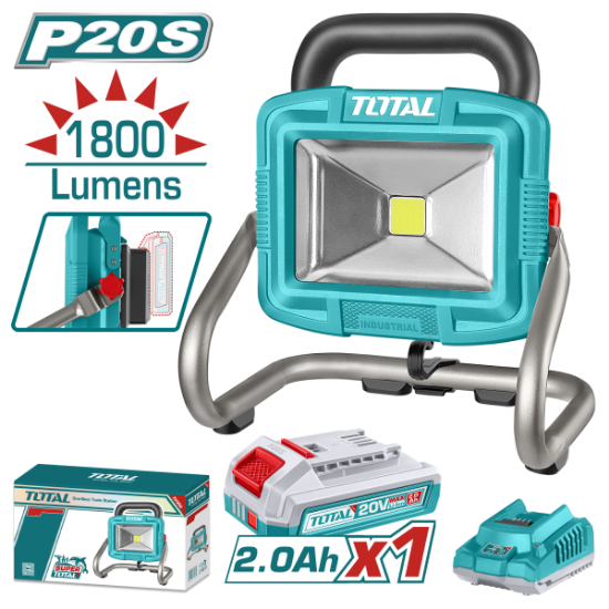 Imagine TOTAL - LAMPA DE LUCRU - 1800 LUMENI - LI-ION - 20V (INCLUDE ACUMULATOR SI INCARCATOR)