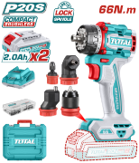 Imagine TOTAL - MASINA DE GAURIT SI INSURUBAT CU 4 CAPETE - 20V - 2AH - (INCLUDE 2 ACUMULATORI, 1 INCARCATOR