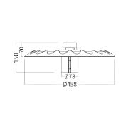 Imagine FELINAR CU LED 70W 9100lm D:46cm IK08 IP65 NEGRU