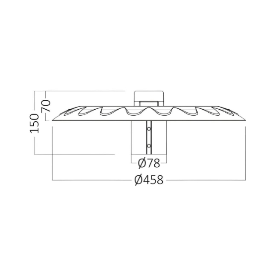 Imagine FELINAR CU LED 70W 9100lm D:46cm IK08 IP65 NEGRU