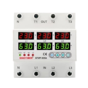 Imagine Releu TRIFAZIC, SINOTIMER, siguranta digitala de protectie tensiune afisata 220V, 1-63A, STVP-935-63A,  recuperare automata