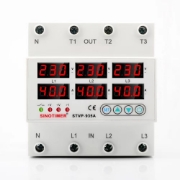 Imagine Releu trifazic , SINOTIMER, siguranta digitala de protectie, tensiune afisata 220V, 1-40A, STVP-935-40A,  recuperare automata