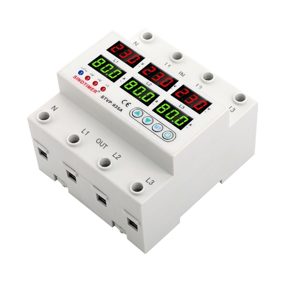 Imagine Releu TRIFAZIC, SINOTIMER, siguranta digitala de protectie tensiune 220V, 1-80A, STVP-935-80A,  recuperare automata