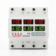 Imagine Releu trifazic, Sinotimer, siguranta digitala de protectie, tensiune afisata  380V, programabil intre 1-63A, STVP935A-63A-380V