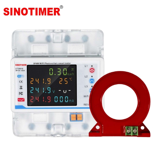 Imagine Contor de energie trifazic 3P+N, diferential, protectie supratensiuni, Sinotimer ,WiFi Tuya, bidirecțional, PV100A