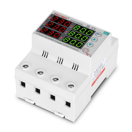 Imagine Releu trifazic SINOTIMER, siguranta digitala  de protectie tensiune trifazic, 1- 80A,  recuperare automata, STVP936VA-80A