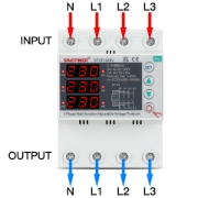 Imagine Releu trifazic SINOTIMER, siguranta digitala de protectie tensiune trifazic 80A,  recuperare automata, STVP936V-80A