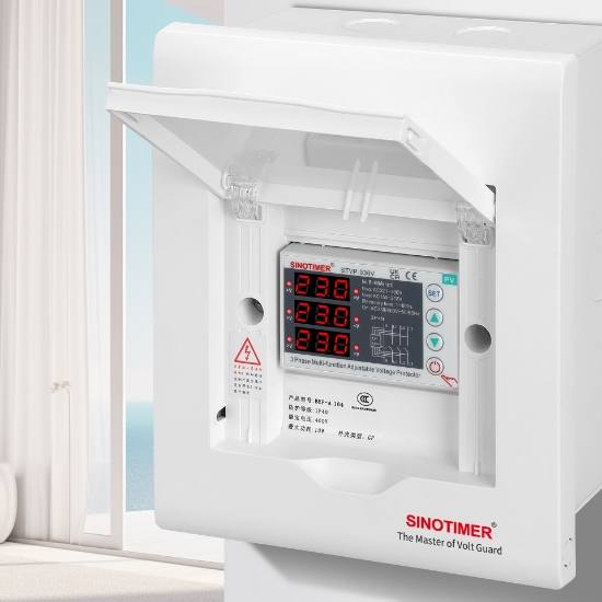 Imagine Releu trifazic SINOTIMER, siguranta digitala de protectie tensiune trifazic 80A,  recuperare automata, STVP936V-80A
