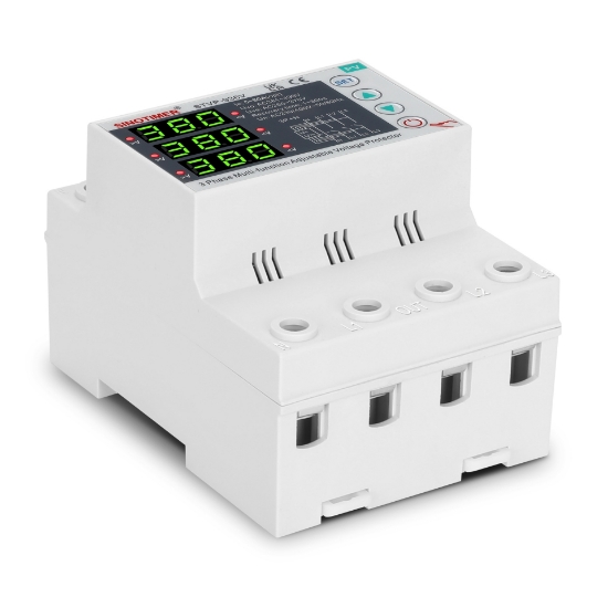 Imagine Releu protectie tensiune trifazic Sinotimer STVP-936V, 80A, 3P+N, 230/400V, supratensiune si subtensiune, PV