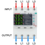 Imagine Releu protectie tensiune trifazic Sinotimer STVP-936V, 80A, 3P+N, 230/400V, supratensiune si subtensiune, PV