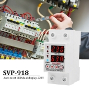 Imagine Releu siguranta digitala  de protectie tensiune, Sinotimer, 63A, SVP-918-63A, ecran dublu LED, recuperare automata