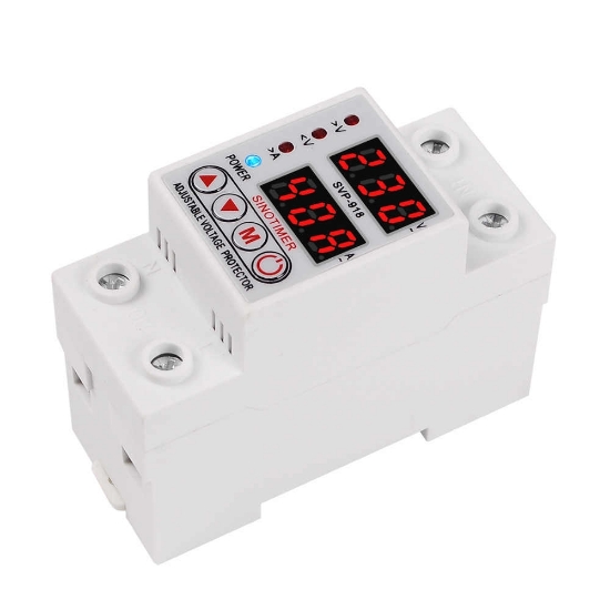 Imagine Releu siguranta digitala  de protectie tensiune, Sinotimer, 40A, SVP-918-40A, ecran dublu LED, recuperare automata