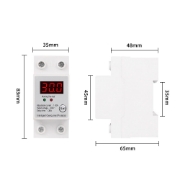 Imagine Releu siguranta digitala  de protectie tensiune, Sinotimer, 30A, 230V, SAP-30A, recuperare automata cu afisaj LED
