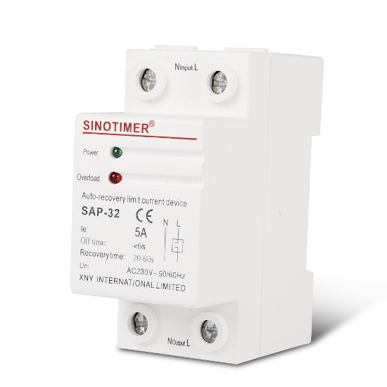Imagine Releu Sinotimer, siguranta digitala  de protectie tensiune, Sinotimer, 5A, SAP-32, recuperare automata