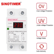 Imagine Releu siguranta digitala  de protectie tensiune, Sinotimer, 40A, 230V, SVP-60L, recuperare automata