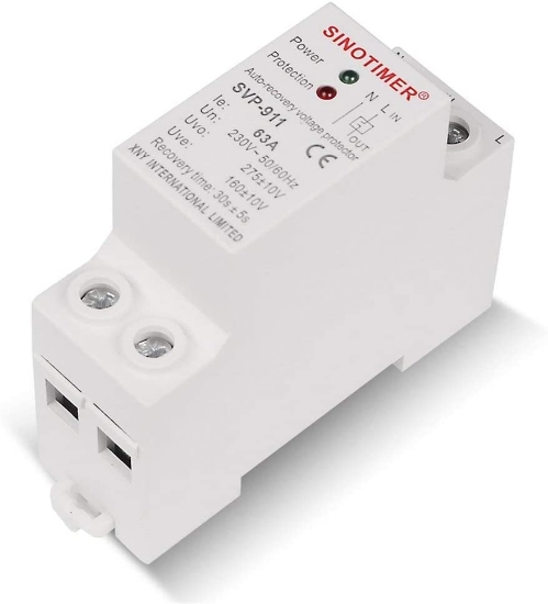 Imagine Releu siguranta digitala  de protectie tensiune, Sinotimer, 63A, 230V,  recuperare automata, SVP-911-63A