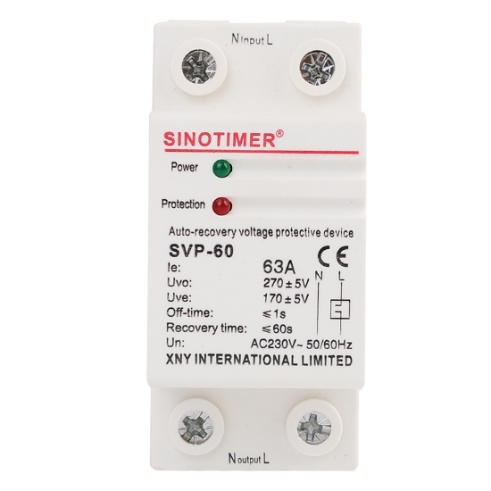 Imagine Releu siguranta digitala  de protectie tensiune, Sinotimer, SVP-60, 63A