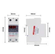 Imagine Releu siguranta digitala  de protectie tensiune, Sinotimer, 80A, SVP-912, ecran digital LED, recuperare automata, SVP-912-80A