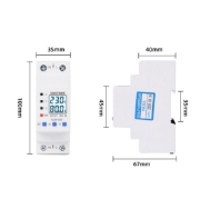 Imagine Releu siguranta digitala protectie tensiune, Sinotimer, intre 1- 63A programabil ,ecran  LED, arata consum kWh, SVP-917-63A