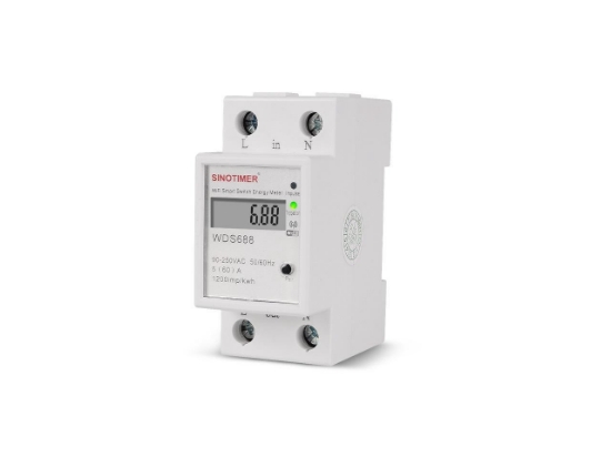 Imagine Comutator monofazat SINOTIMER WDS688 5-60A 230V Smart WiFi Control din aplicatia telefon mobil multifunctional