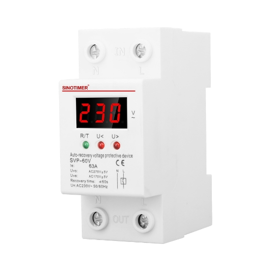 Imagine Releu siguranta digitala  de protectie tensiune, Sinotimer, 40A, recuperare automata,  230V, SVP-60V-40A