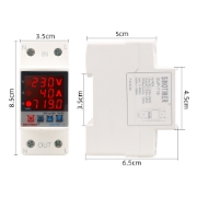 Imagine Releu siguranta digitala de protectie tensiune, Sinotimer, reglabila intre 1 - 63A, contor, ecran digital LED, SVP-719-63A