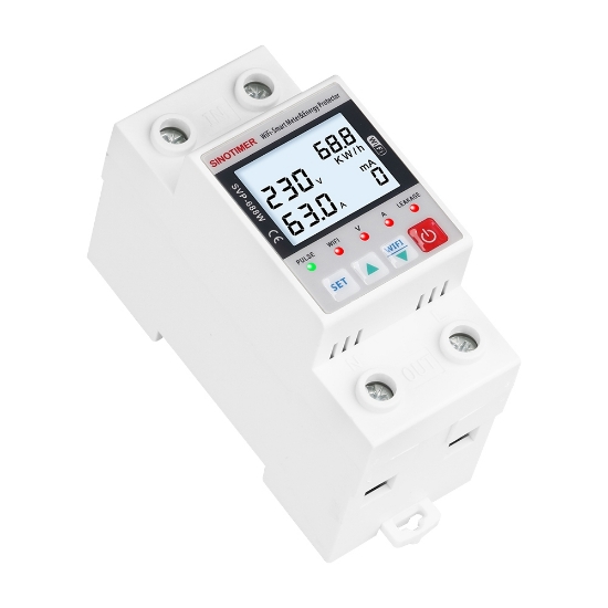 Imagine Releu Sinotimer, Wifi Tuya, diferential, protectie supratensiune, subtensiune, reglabil intre 1-63A, contor energie