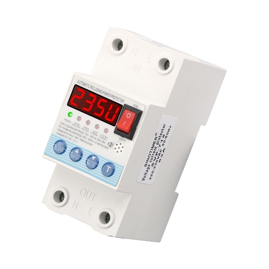 Imagine Releu protecție, SINOTIMER, supratensiune/subtensiune, sparacurent, reglabil 1-63A, diferential 10mA-99mA reglabil, SVP715-63A
