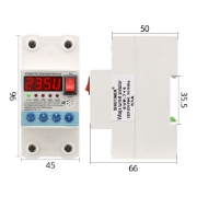 Imagine Releu protecție, SINOTIMER, supratensiune/subtensiune, sparacurent, reglabil 1-63A, diferential 10mA-99mA reglabil, SVP715-63A