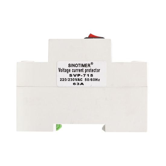 Imagine Releu protecție, SINOTIMER, supratensiune/subtensiune, sparacurent, reglabil 1-63A, diferential 10mA-99mA reglabil, SVP715-63A