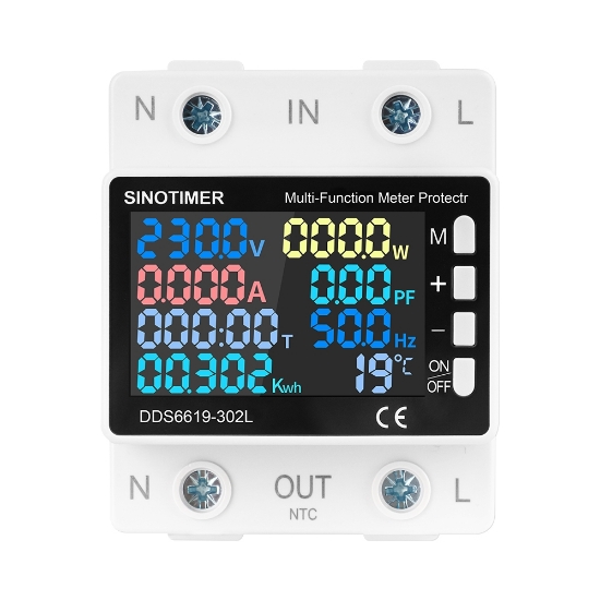 Imagine Releu protectie Sinotimer, supra si subtensiune, contor de energie, reglabil 0-63A monitor energie de mare precizie