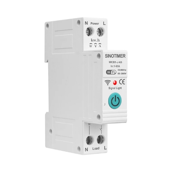 Imagine Intrerupator inteligent 63A AC220V,  WiFi aplicatie Tuya,  temporizator pornit-oprit, protectie curent, contor enegie KWH