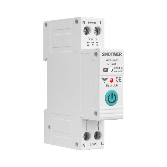 Imagine Intrerupator inteligent 63A AC220V,  WiFi aplicatie Tuya,  temporizator pornit-oprit, protectie curent, contor enegie KWH