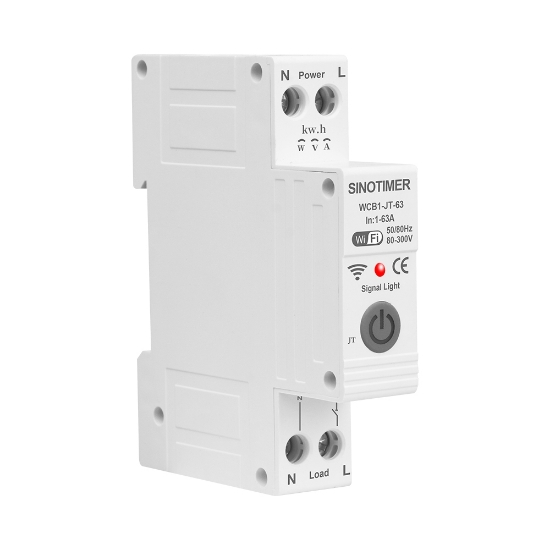 Imagine Releu protectie supratensiune, 63A AC220V, WiFi aplicatie Tuya, temporizator, temperatura, protectie curent, contor energie