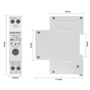 Imagine Releu protectie supratensiune, 63A AC220V, WiFi aplicatie Tuya, temporizator, temperatura, protectie curent, contor energie