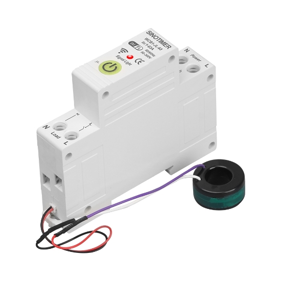 Imagine Releu protectie supratensiune, curent, 63A AC220V, WiFi aplicatie Tuya, temporizator, temperatura, contor KWH, diferential