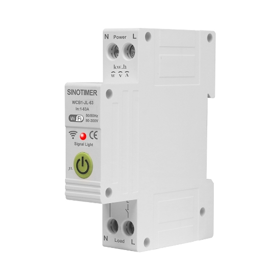 Imagine Releu protectie supratensiune, curent, 63A AC220V, WiFi aplicatie Tuya, temporizator, temperatura, contor KWH, diferential