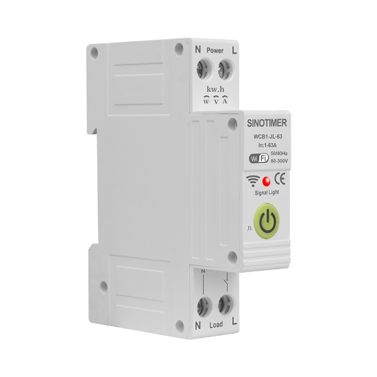 Imagine Releu protectie supratensiune, curent, 63A AC220V, WiFi aplicatie Tuya, temporizator, temperatura, contor KWH, diferential