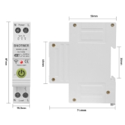 Imagine Releu protectie supratensiune, curent, 63A AC220V, WiFi aplicatie Tuya, temporizator, temperatura, contor KWH, diferential