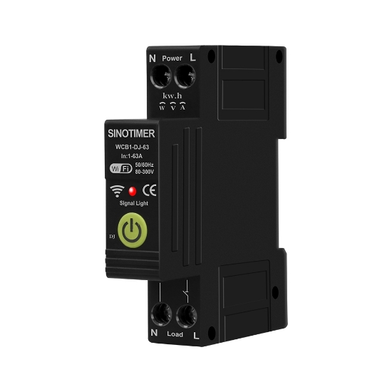 Imagine Releu protectie smart, 63A, WiFi Tuya, temporizator, temperatura, contor KWH, diferential, bidirectional, ajustabil