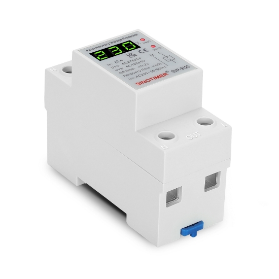 Imagine Protecție la supratensiune reglabilă pe șină DIN, reconectare automată, Sinotimer, SVP-912S-63A