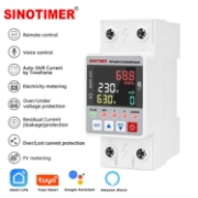 Imagine Releu protectie LED, dubla deconectare, WiFi Sinotimer SVP688W-63AC2, 63A, consum energie, diferential si temperatura