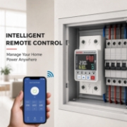 Imagine Releu protectie LED, dubla deconectare, WiFi Sinotimer SVP688W-63AC2, 63A, consum energie, diferential si temperatura