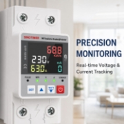 Imagine Releu protectie LED, dubla deconectare, WiFi Sinotimer SVP688W-63AC2, 63A, consum energie, diferential si temperatura