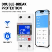 Imagine Releu protectie, dubla deconectare, WiFi Sinotimer SVP688W-63AN2, 63A, monitorizare energie (PV), bidirectional